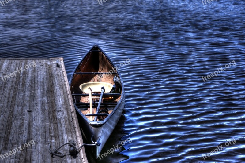 Dock Rowboat Boat Blue Sea