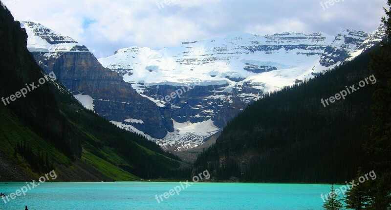 Lake Louise Alberta Outdoors Canada Tranquil