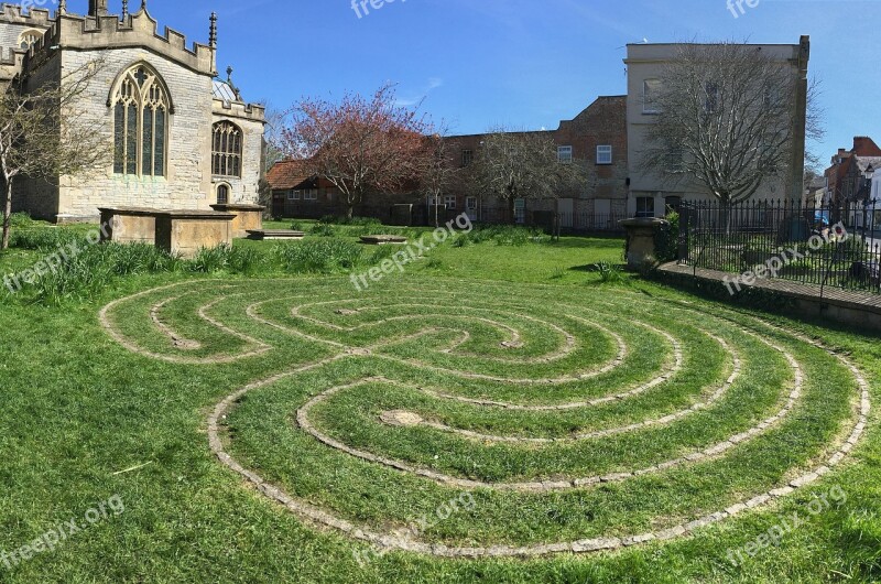 Labyrinth Glastonbury Grass Free Photos