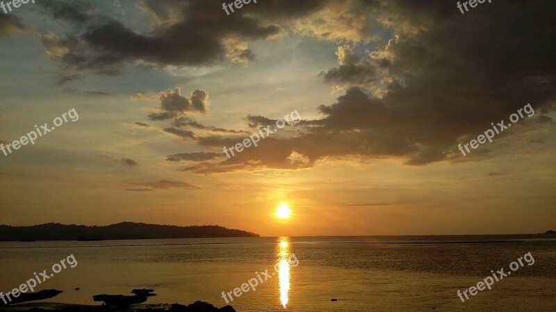 Sunset Kota Kinabalu Sabah Malaysia Seascape