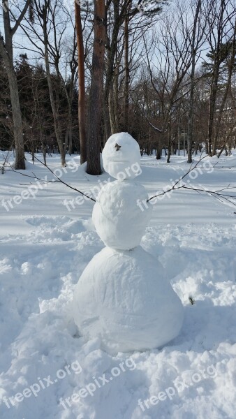 Snowman Japan Snow Winter Christmas