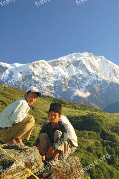 Nepal Boys Scenic Culture Nepalese