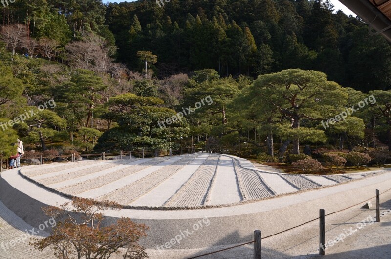 Ginkaku-ji Raked Sand Garden Japan Japanese