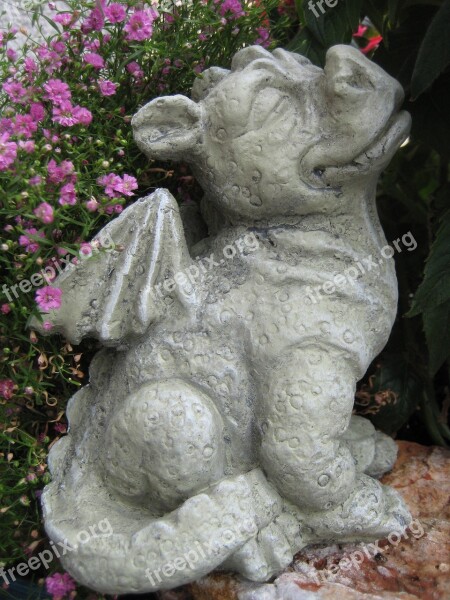 Dragon Figure Mythical Creatures Stone Garden