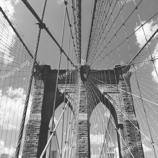 Brooklyn Bridge Suspension Usa Cable