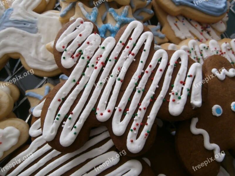 Cookies Icing Holiday Gingerbread Biscuit