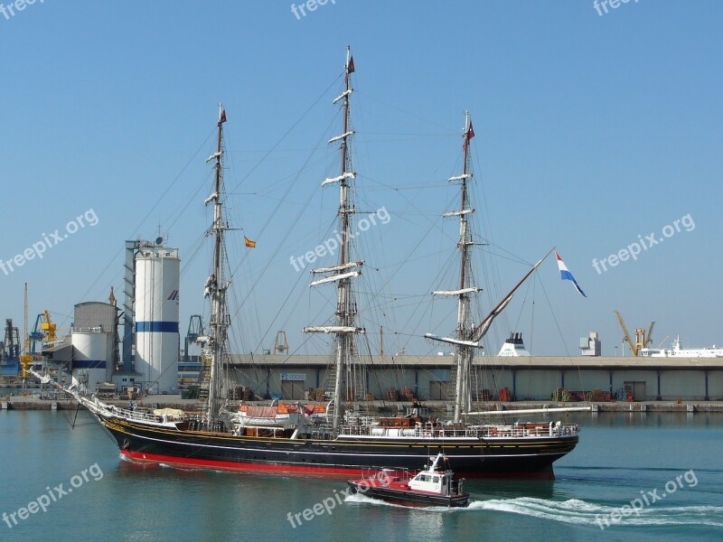 Barcelona Spain Port Sea The Mediterranean Sea