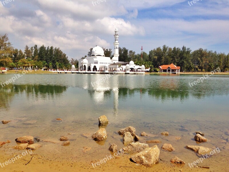 Ramadan Mosque Water Reflection Floating