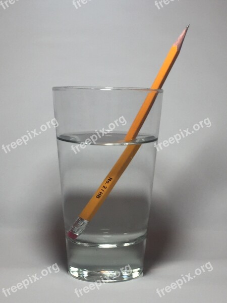 Pencil Bent Pencil Pencil In Water Refract Refraction