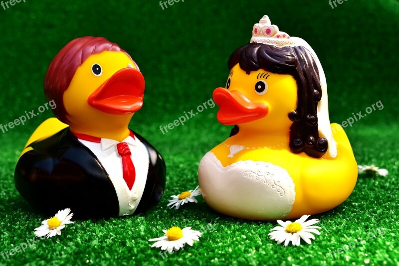 Rubber Ducks Wedding Bride And Groom Funny Marry