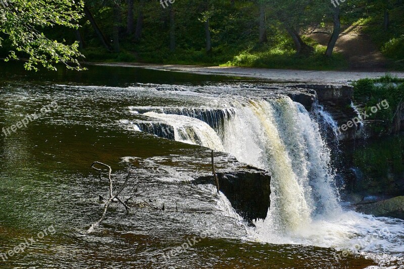 Estonia Waterfall River Waters Nature