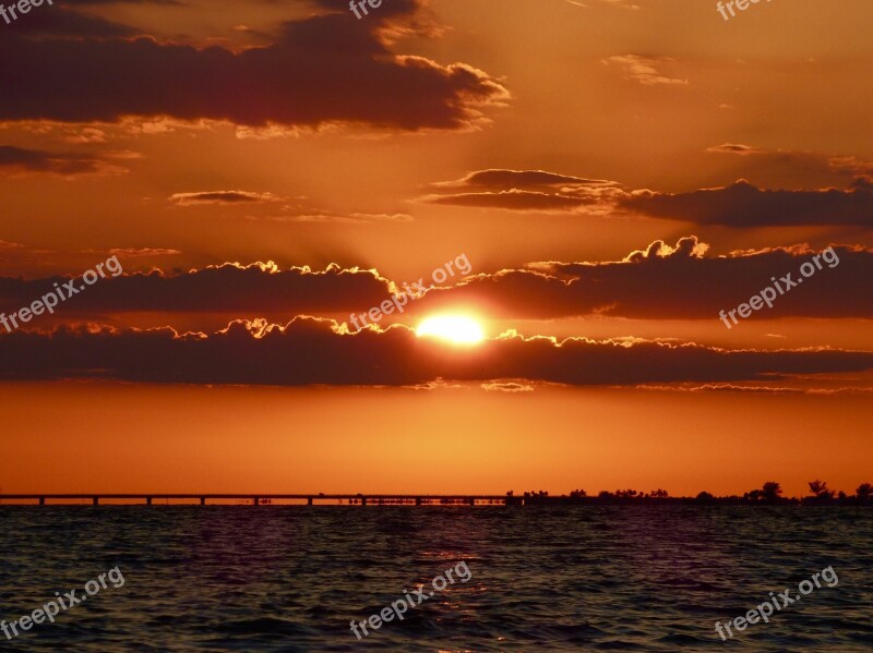 Sunset Water Sky Sea Beach