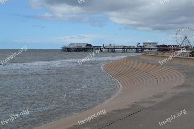 Blackpool Beach Pier Lancashire Uk