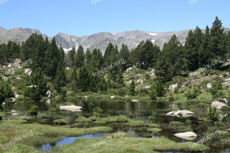 Bergsee Pyrenees Moor Mountain Landscape Landscape