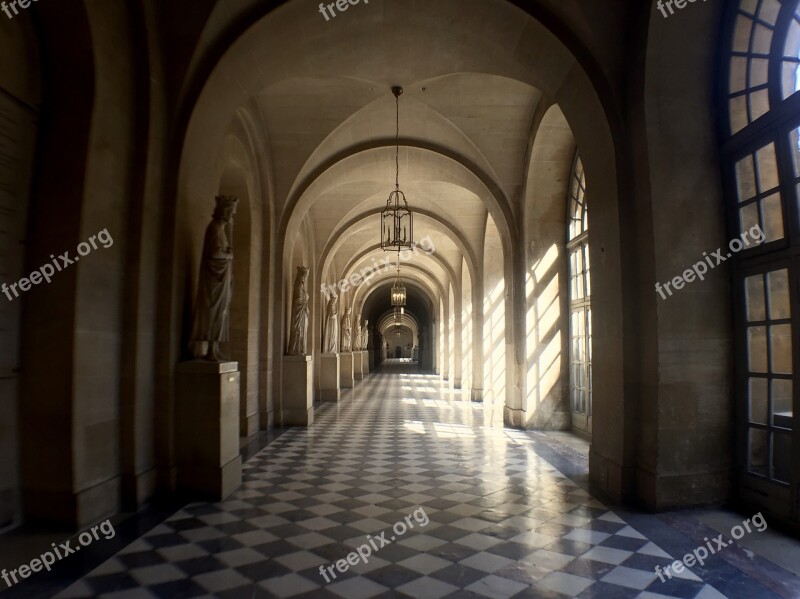 France Palace Hallway Travel Architecture