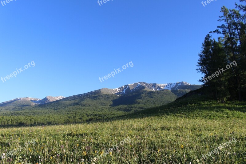 Prairie Snow Mountain The Scenery In Xinjiang Free Photos