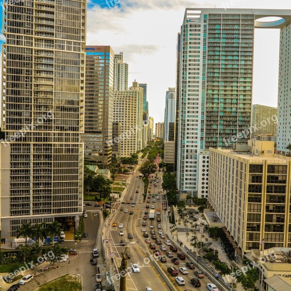 Miami Downtown City Panorama Architecture