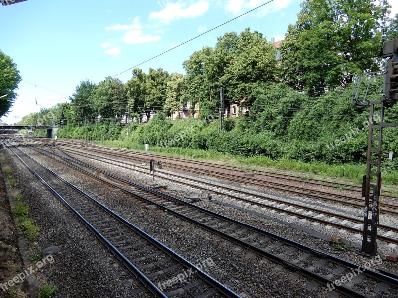 Railway System Trees Rails Green Free Photos