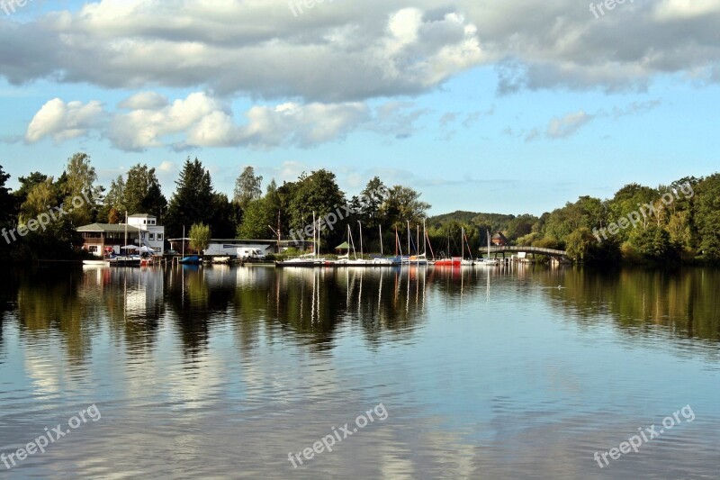 Mirroring Bad Weather Photography Marina Port Motifs Holstein Switzerland