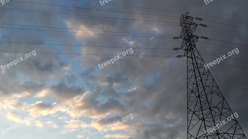 Clouds Sky Tower Current High Voltage