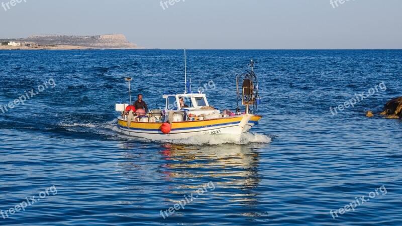 Fishing Boat Harbor Fishing Traditional Fisherman