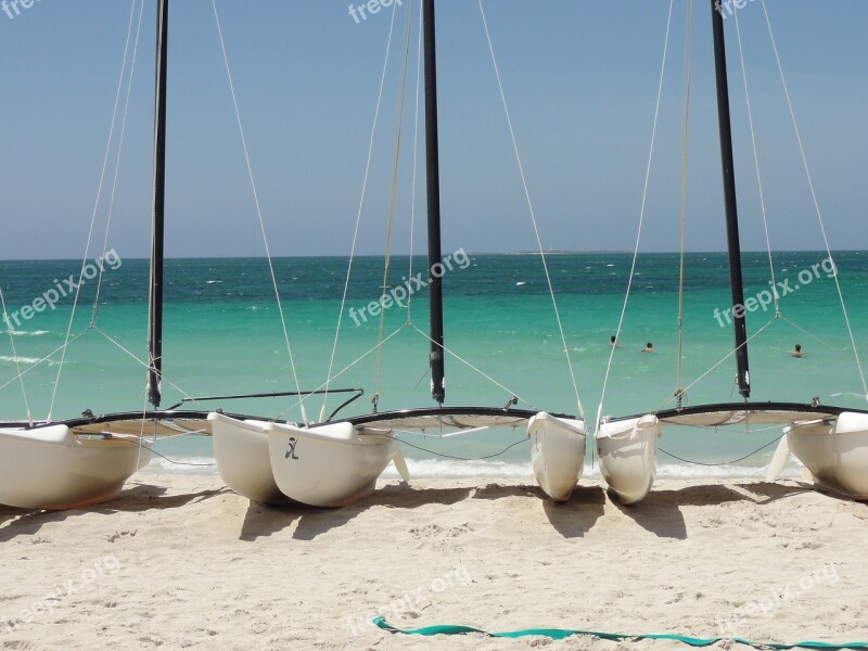 Cuba Varadero Boats Beach Sun