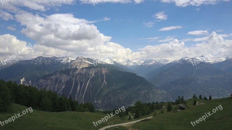 Alps Mountains Europe Snow Alpine