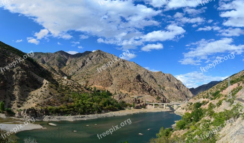 Coruh Valley River Mountain Nature Landscape