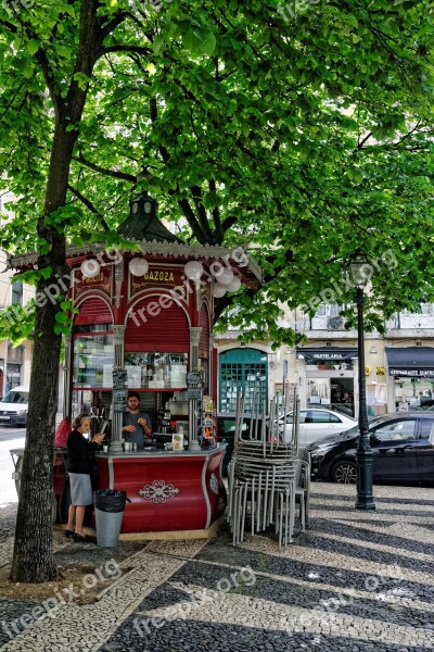 Lisbon Portugal Kiosk Historic Center Lisboa