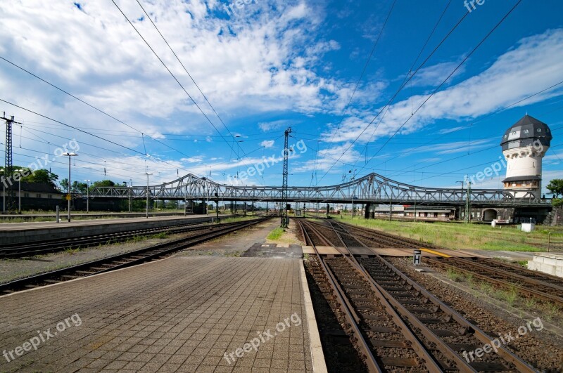 Central Station Dornheim Bridge Darmstadt Hesse Germany