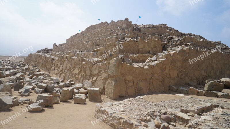 Caral Huaca Ruin Peru Heritage