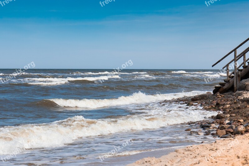 The Baltic Sea The Waves Beach Waves The Coast Of The Baltic Sea