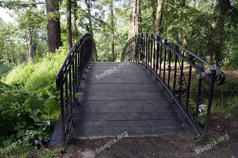 Bridge Footbridge Romantic Park Forest