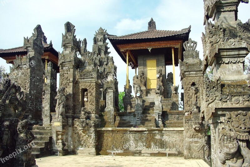 Indonesia Bali Temple Sculptures Statues