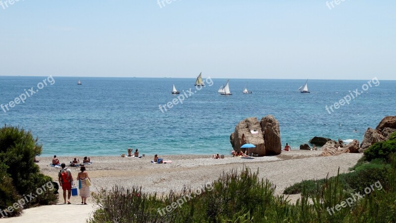 Beach Sun Sea Boats Sailboat