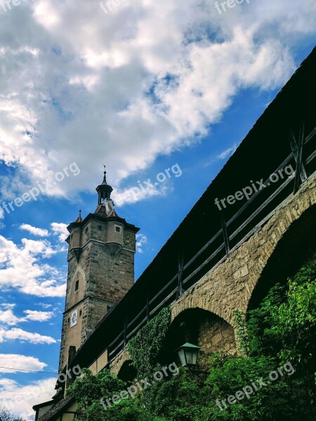 Rothenburg Of The Deaf City Wall Tower Middle Ages Historic Center