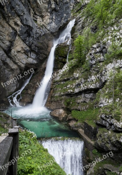 Waterfall Beauty Peace Nature Green