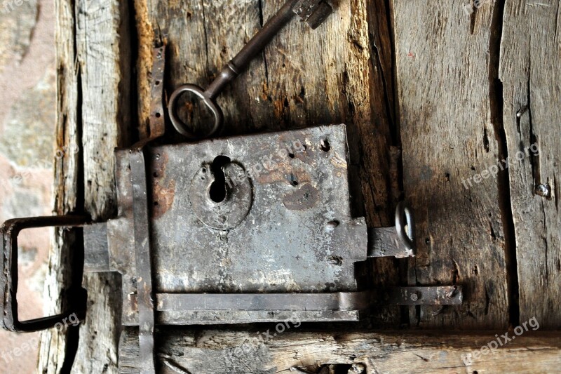 Castle Close Up Old Wooden Door Door Handle Door Hardware