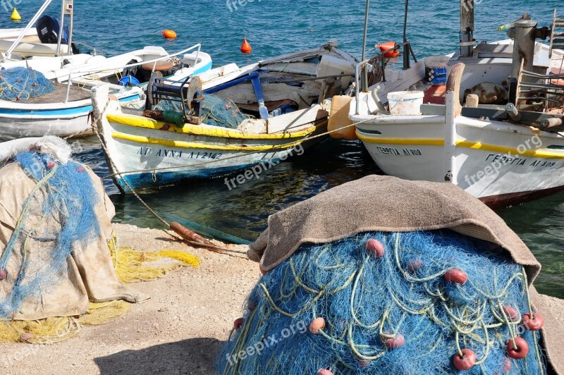 Greece Port Boat Hellas Mediterranean Romantic