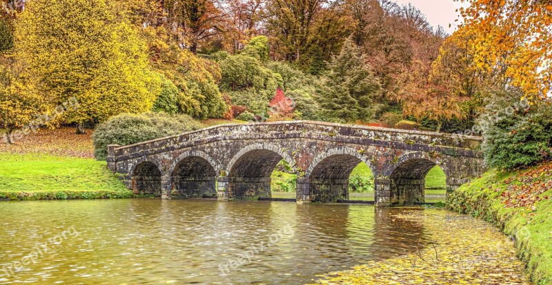 Bridge Water Lake Stourhead Garden