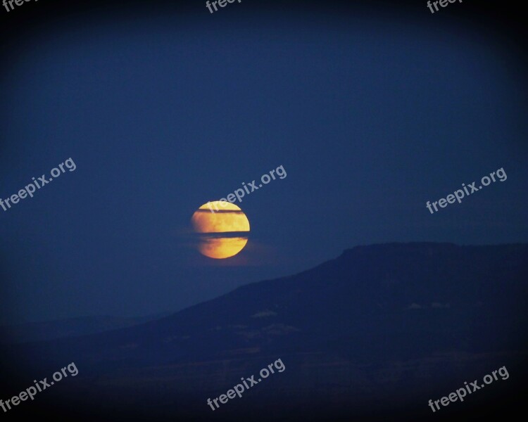 Moon Landscape Sky Nature Night