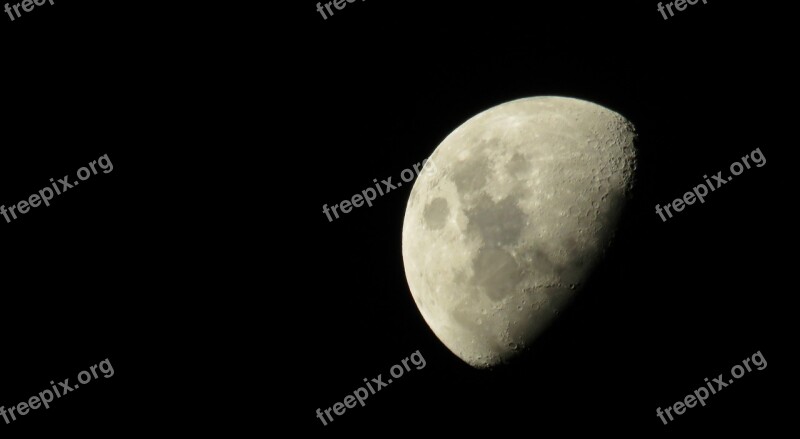 Moon Night Lunar Surface Crater Night Sky