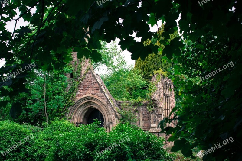 Church Churchyard Cemetery Ruin Ruined Church