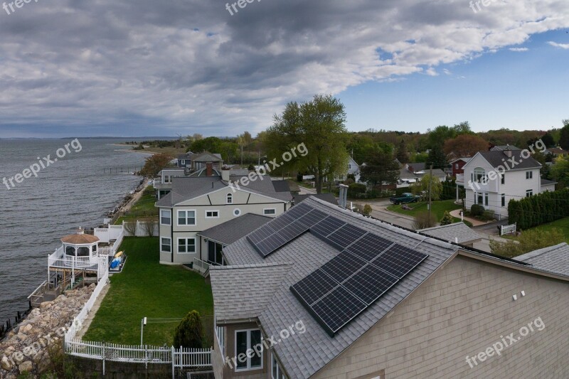 Drone House Drone Solar Panel House Panorama