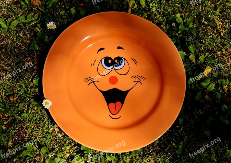 Plate Tableware Smiley Cute Porcelain