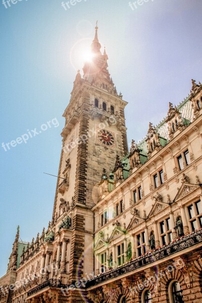 Town Hall Hamburg Elbe Port Port City