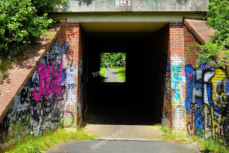 Tunnel Underpass Cyclists Pedestrian Transit