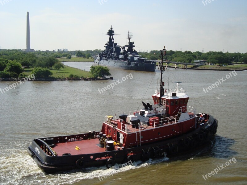 United States Houston Battleship River Tug