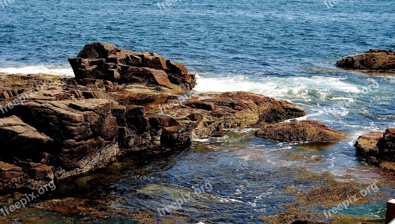 Maine Ocean Coast Shore Seascape