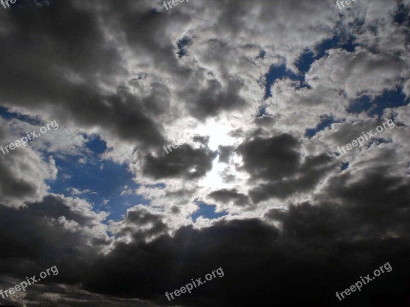 The Sky The Clouds Sky Panorama Dark Blue